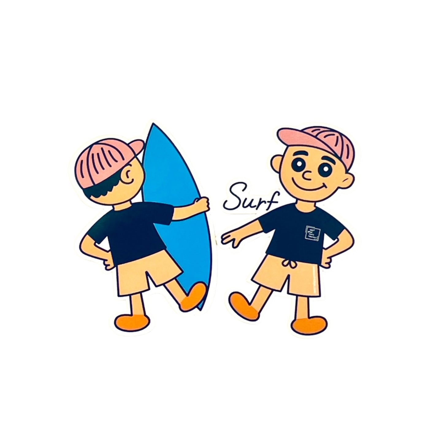 《surfオリジナルステッカー》 サーフBOY(黒T表裏セット)