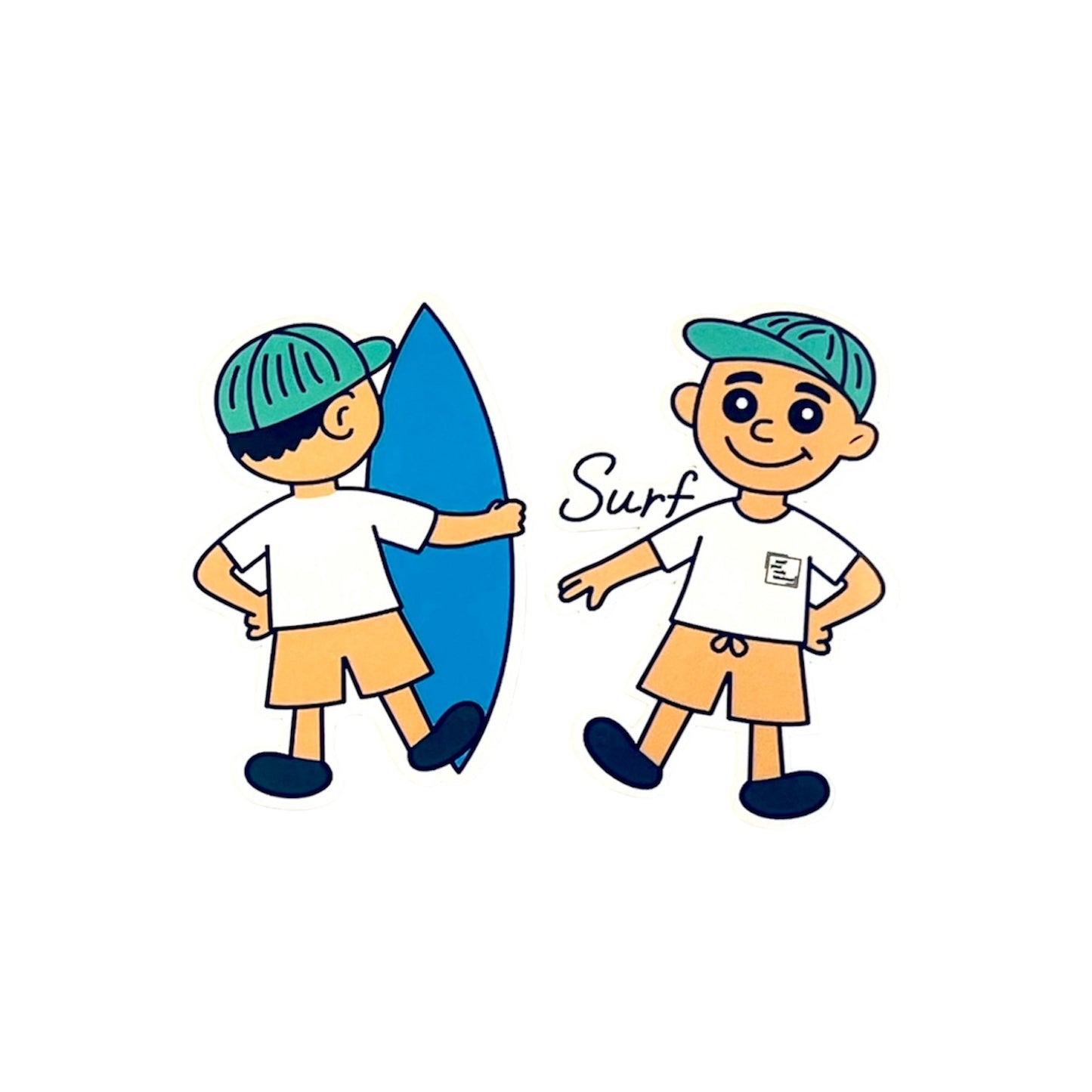 《surfオリジナルステッカー》 サーフBOY(白T表裏セット)