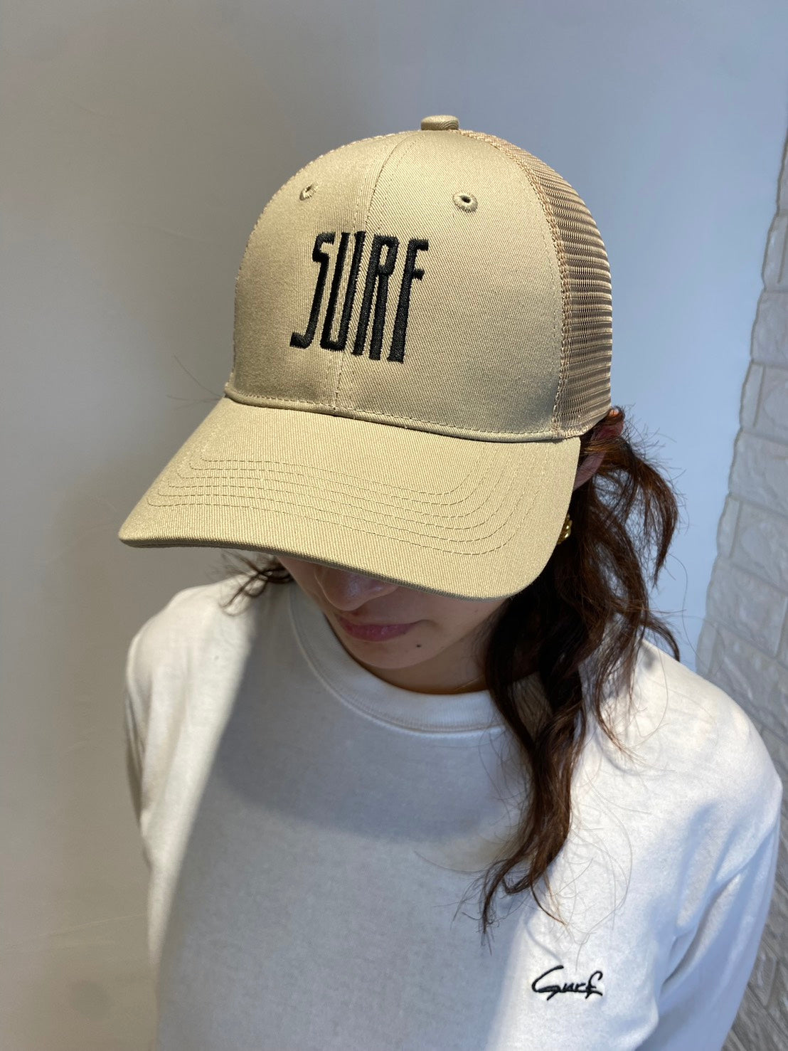 Urban surf メッシュキャップ ベージュ