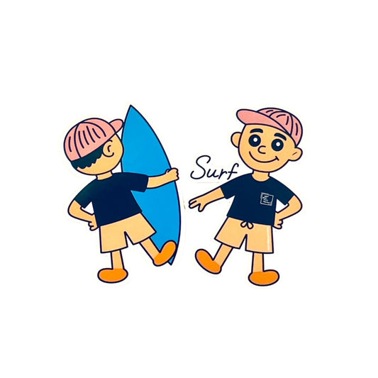 《surfオリジナルステッカー》 サーフBOY（黒T表裏セット）