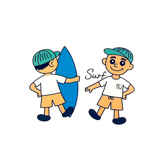 《surfオリジナルステッカー》 サーフBOY（白T表裏セット）